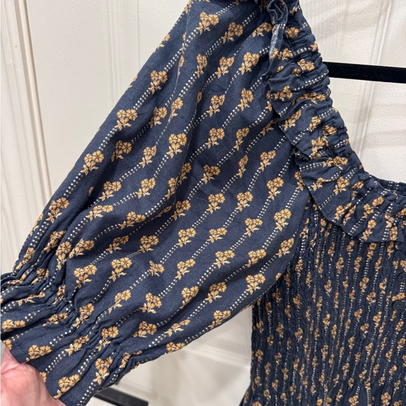 Rylee + Cru Navy and Gold Floral Maxi Dress - Picture 3 of 16